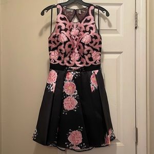 Black floral homecoming dress